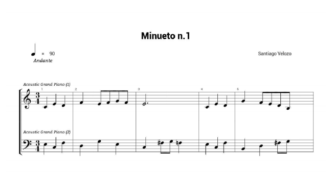 santiago velozo minueto nº1 partitura piano pdf