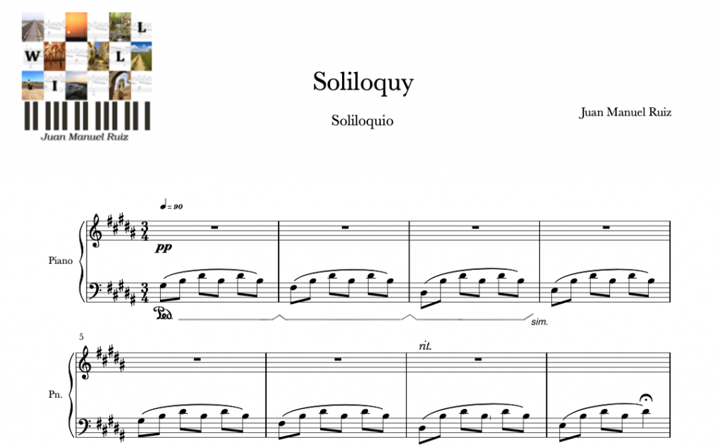 Juan Manuel Ruiz Soliloquy  partitura piano