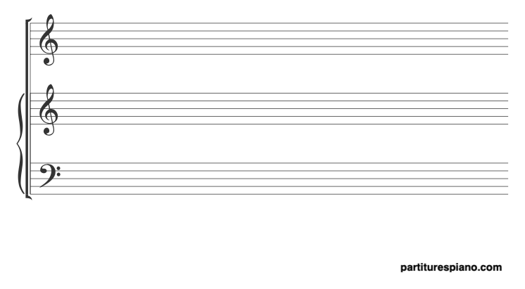 papel pautado piano + vocal