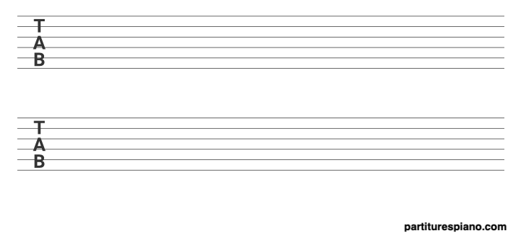papel pautado tabulatura guitarra