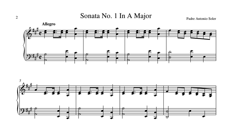 Sonata nº1 Padre Soler piano PDF