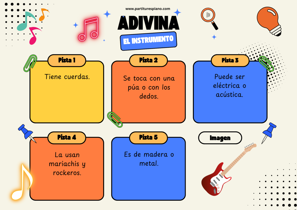 tarjeta de ejemplo de adivina el instrumento